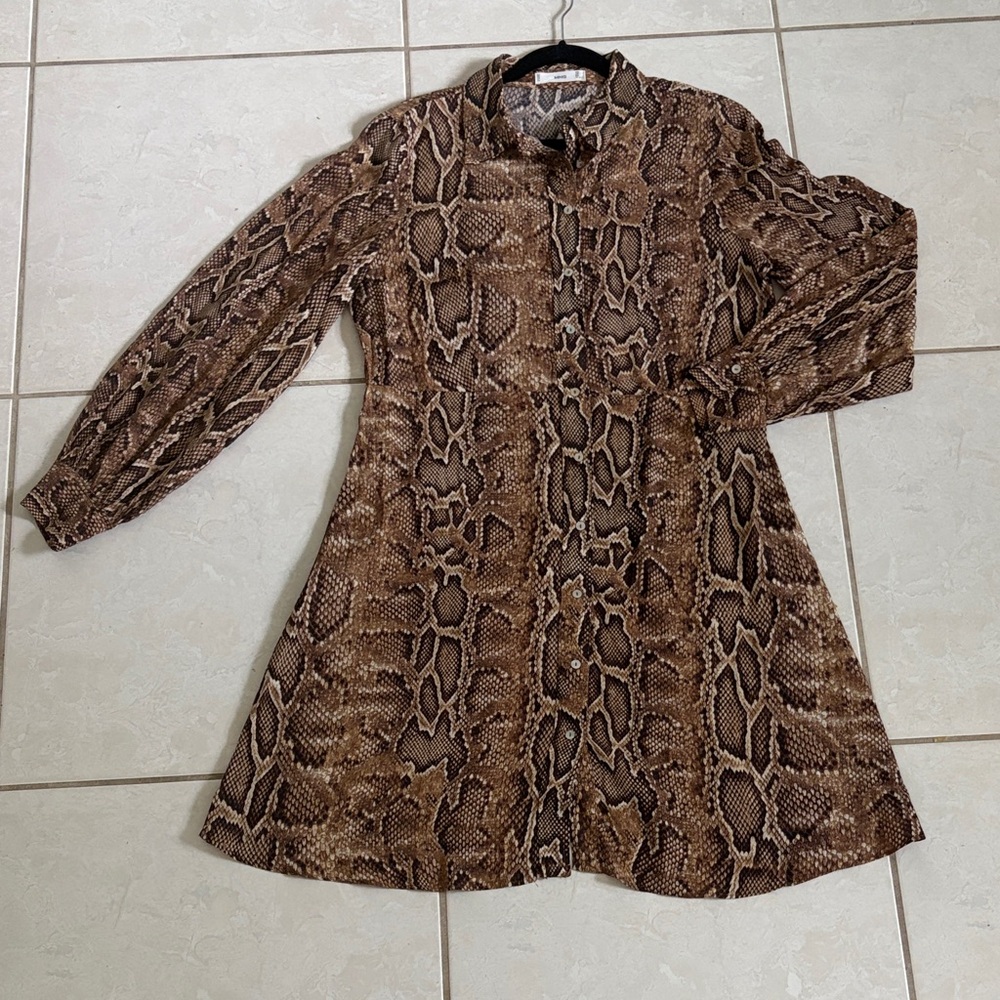 MNG Snake Print dress